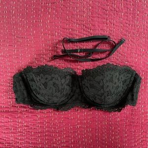 Victorias Secret Body by Victoria Lined Balconet Lace Strapless Bra Size 32D